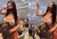 小巨蛋裡的「雙倍巨蛋」！巨乳細腰正妹「緊身上衣+百褶裙」看演唱會，觀眾要分心啦！-德州扑克迷