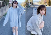 蘿莉櫻花妹「福山梨乃」寬鬆男友風散發甜萌慵懶氣質 實在是可愛到一個過分啊-德州扑克迷