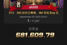 【EV扑克】国人首条金手链出炉!恭喜中国选手宋辉赢得线上WSOP迷你主赛冠军,奖励68W刀!-德州扑克迷