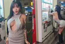 投幣飲料機好閃!巨乳正妹「櫻花」S曲線炸裂,「ㄉㄨㄞ彈猛奶」跳過來!-德州扑克迷