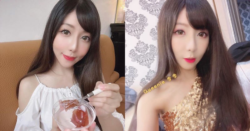 長髮女神「步步」性感吃茶凍，小露香肩「曲線好撩人」！