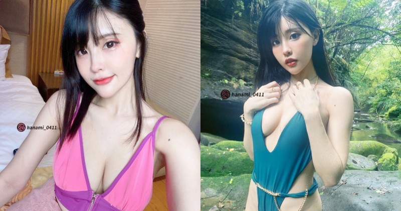 辣妹「苡琍 Hana」玩水一下就濕身了，「超惹火比基尼」有夠養眼！