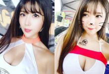 車展上的火辣美乳正妹「妮妮兒」，胸前挖空造型好兇狠！-德州扑克迷