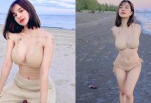 好強大的泰奶！「短髮巨乳妹」海邊曬太陽，雄偉雙峰閃閃發光威力太強大！-德州扑克迷