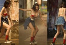 「 短髮巨乳正妹」深夜街頭溜滑板！超清涼爆乳內衣＋小熱褲，滑到哪都搶眼！-德州扑克迷