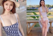 正妹外送員「Michelle 雪兒」性感洋裝露「白嫩Ｅ奶」，中路大開雙球快掉出來！-德州扑克迷