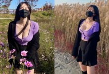 穿百褶裙賞花的「超爆乳正妹」，「不怕冷的低胸畫面」好惹火！-德州扑克迷