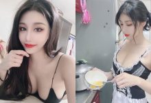 電眼雪乳正妹「夏小允」細肩帶小背心超辣!居家扮「性感女僕」做菜讓人好想吃掉-德州扑克迷