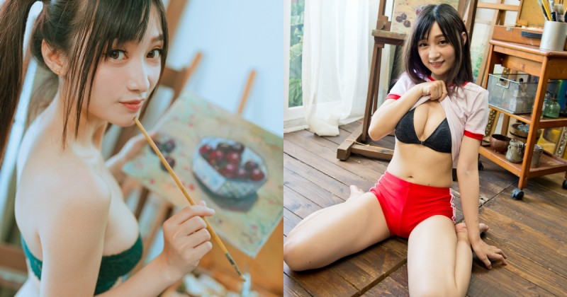 畫室裡的壞壞學生妹「江DD」，俏皮純真暗藏性感誘惑，挺雪白美乳作情慾畫布！