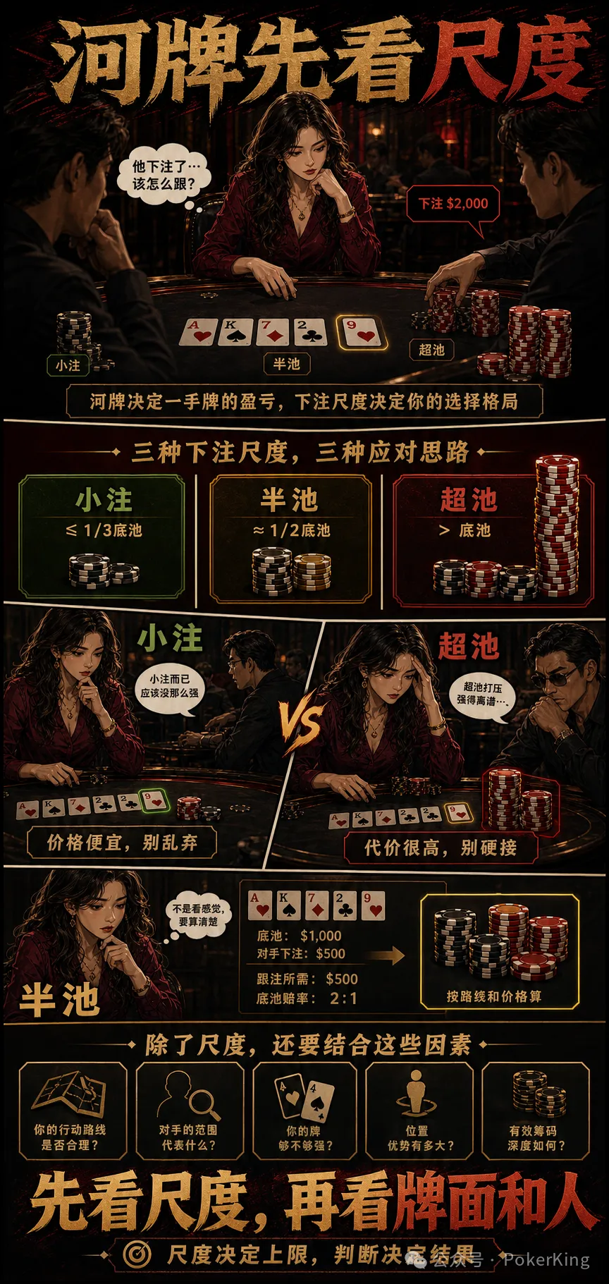 【EV扑克】河牌下注尺度的秘密：小注别乱弃，半池看路线，超池先敬三分