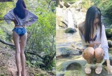 「超猛長腿妹」瀑布玩水，「神級背影」狙擊腿控的心，美腿美臀100分！-德州扑克迷