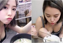 小吃店奇景!「雞湯奶妹」低頭大露胸器!深溝看不見底啊!-德州扑克迷